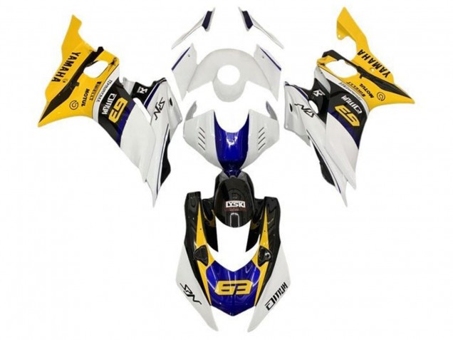 Yamaha YZF R6 Motorrad Verkleidung 2017-2023 - Weiss Gelb Blau Schwarz