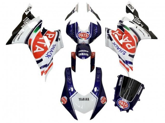 Yamaha YZF R6 Motorrad Verkleidung 2017-2025 - Weiss Blau Rot Schwarz Pata
