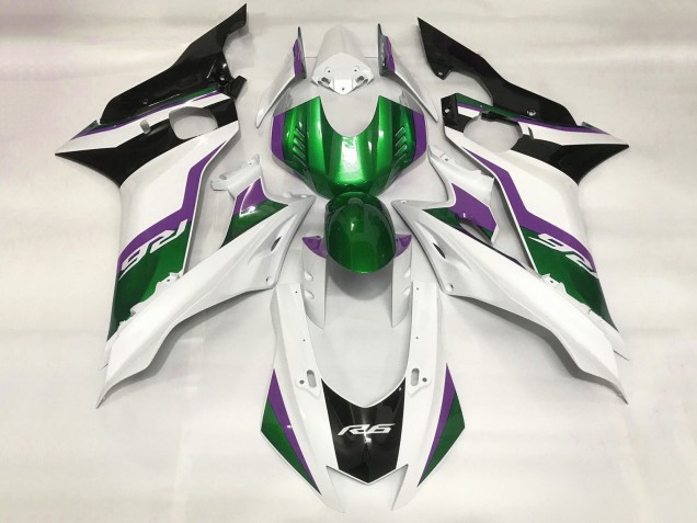 Yamaha YZF R6 Motorrad Verkleidung 2017-2025 - Weiss Grun Lila Schwarz