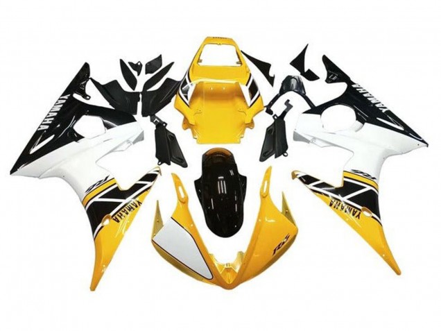 Yamaha YZF R6 Motorrad Verkleidung 2005 - Weiss Gelb Schwarz