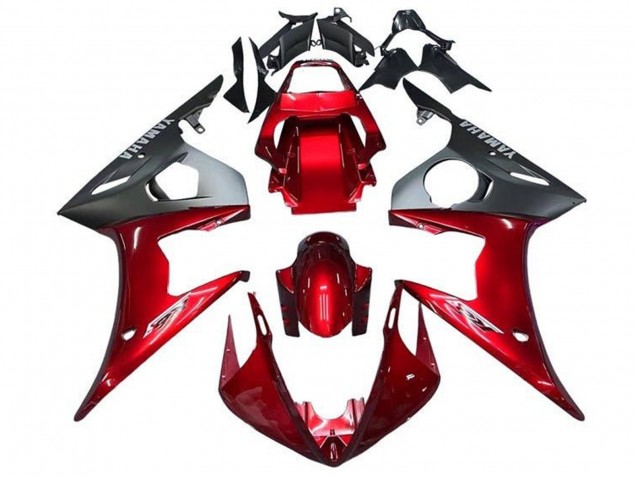 Yamaha YZF R6 Motorrad Verkleidung 2003-2004 - Rot Matt Schwarz