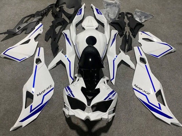 Kawasaki ZX4R ZX-4RR Motorrad Verkleidung 2019-2025 - Weiss Blau Streifen