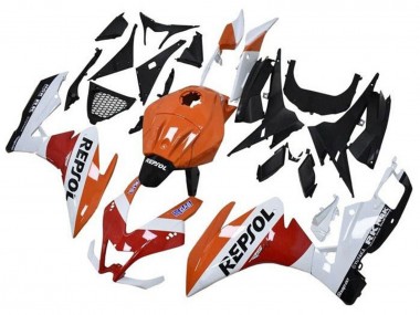 Aprilia RS4 50 125 Motorrad Verkleidung 2012-2019 - Orange Weiss Rot Glanzendes Schwarz Repsol