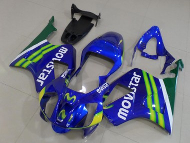 Honda VTR1000 Motorrad Verkleidung 2000-2006 - Blau Grun Weiss MoviStar