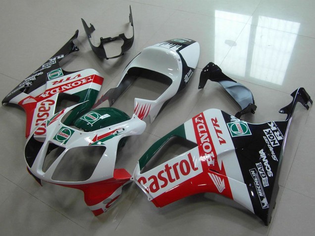 Honda VTR1000 Motorrad Verkleidung 2000-2006 - Weiss Rot Grun Glanzendes Schwarz Castrol