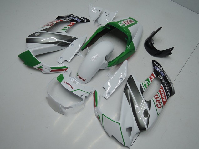 Honda VTR1000F Motorrad Verkleidung 1997-2005 - Weiss Grun Glanzendes Schwarz Castrol