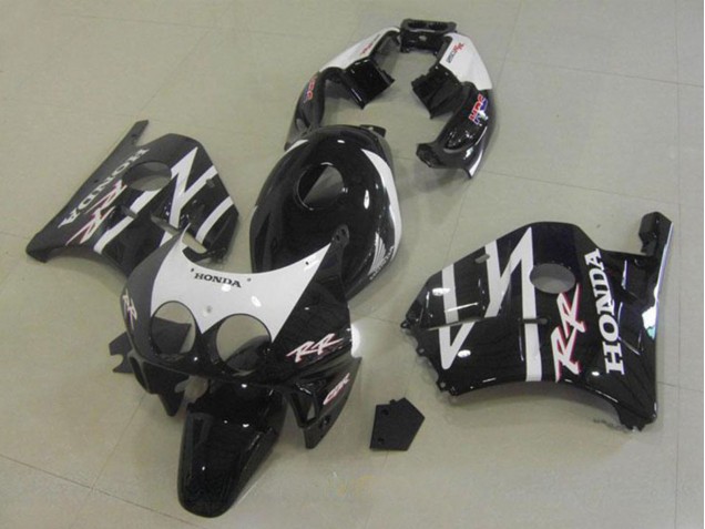 Honda CBR250RR MC22 Motorrad Verkleidung 1990-1998 - Glanzendes Schwarz Weiss