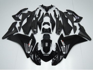 Honda CBR250RR Motorrad Verkleidung 2011-2015 - Glanzendes Schwarz Matt Schwarz