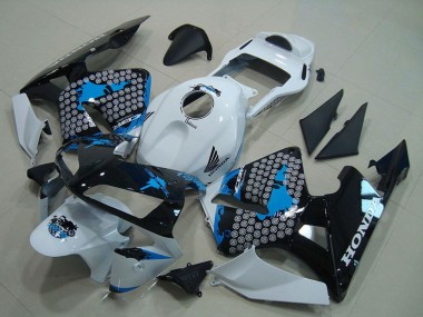 Honda CBR600RR Motorrad Verkleidung 2003-2004 - Weiss Blau Glanzendes Schwarz