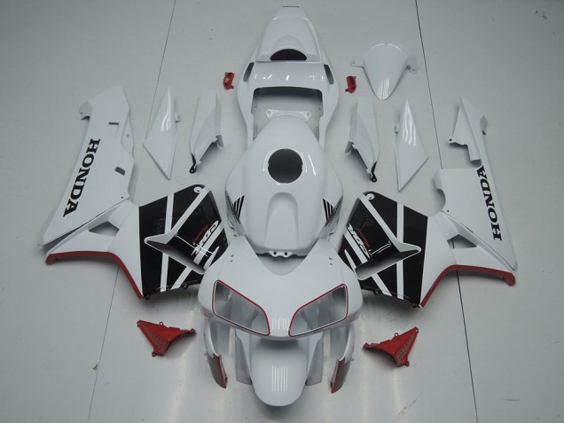 Honda CBR600RR Motorrad Verkleidung 2003-2004 - Weiss Glanzendes Schwarz