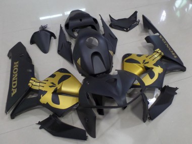 Honda CBR600RR Motorrad Verkleidung 2005-2006 - Matt Schwarz mit Gold Schadel