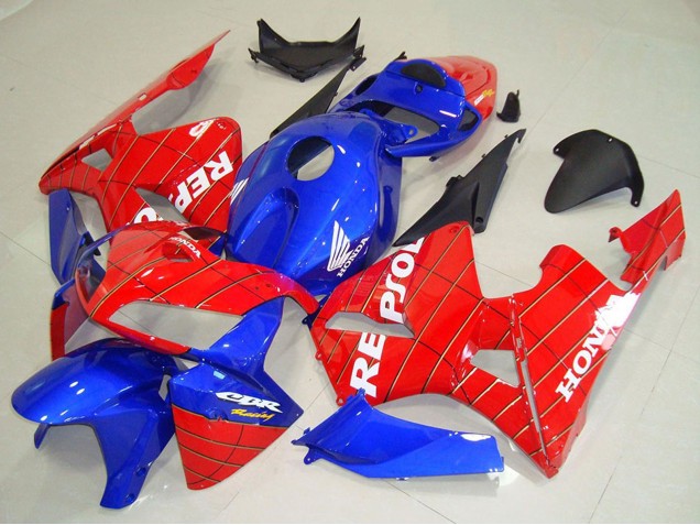 Honda CBR600RR Motorrad Verkleidung 2005-2006 - Blau Rot Spider Man Repsol