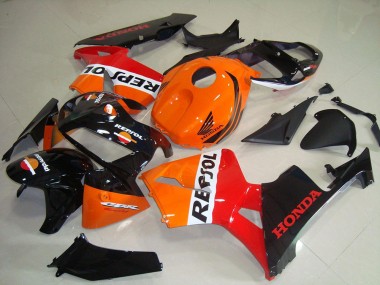 Honda CBR600RR Motorrad Verkleidung Kit 2005-2006 - Orange Weiss Rot Glanzendes Schwarz Repsol