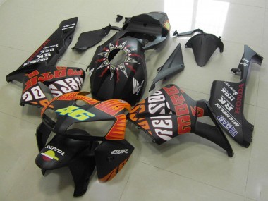 Honda CBR600RR Motorrad Verkleidung 2005-2006 - Matt Schwarz Orange Gelb Rossi 46