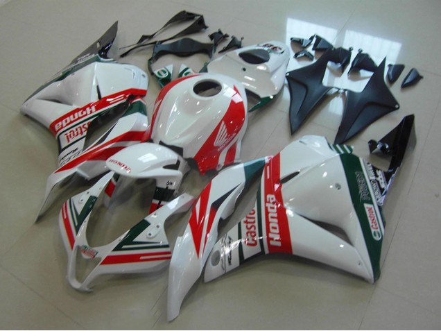 Honda CBR600RR Motorrad Verkleidung 2009-2012 - Weiss Rot Grun Castrol