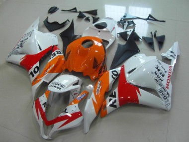 Honda CBR600RR Motorrad Verkleidungen Kit 2009-2012 - Orange Weiss Rot Glanzendes Schwarz Repsol