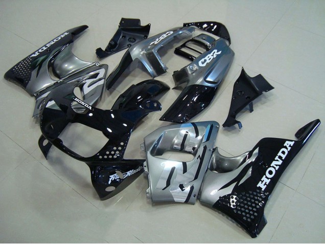 Honda CBR900RR 893 Motorrad Verkleidung 1996-1997 - Silber Glanzendes Schwarz