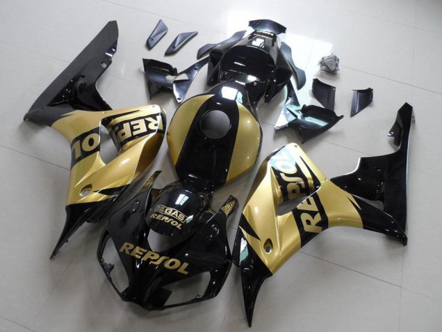Honda CBR1000RR Motorrad Verkleidung 2006-2007 - Glanzendes Schwarz Gold Repsol