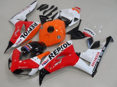 Honda CBR1000RR Motorrad Verkleidung 2006-2007 - Orange Weiss Rot Glanzendes Schwarz Repsol HRC