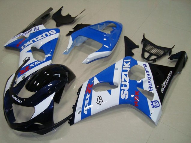 Suzuki GSXR 1000 Motorrad Verkleidung 2000-2002 - Weiss Blau Glanzendes Schwarz