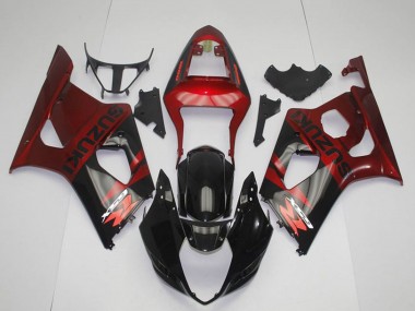 Suzuki GSXR 1000 Motorrad Verkleidung 2003-2004 - Rot Glanzendes Schwarz