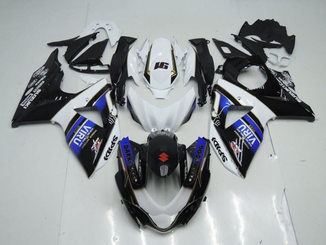 Suzuki GSXR 1000 Motorrad Verkleidung 2009-2016 - Weiss Blau Schwarz Viru