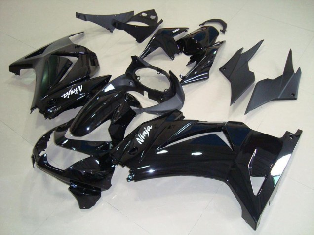 Kawasaki ZX250R Motorrad Verkleidung 2008-2012 - Glanzendes Schwarz Weiss Ninja
