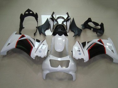 Kawasaki ZX250R Motorrad Verkleidung 2008-2012 - Weiss Rot Glanzendes Schwarz