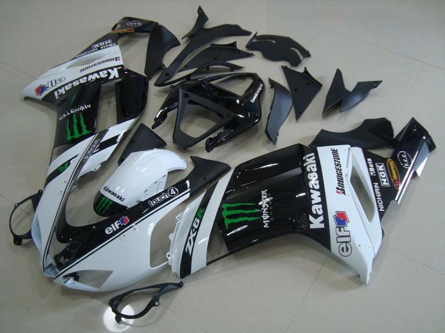 Kawasaki ZX6R Motorrad Verkleidung 2007-2008 - Weiss Monster