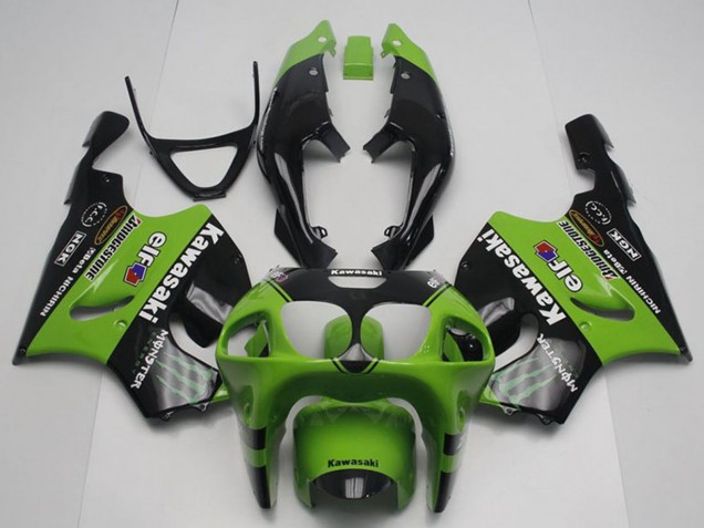 Kawasaki ZX7R Motorrad Verkleidung 1996-2003 - Grun Glanzendes Schwarz Monster Elf