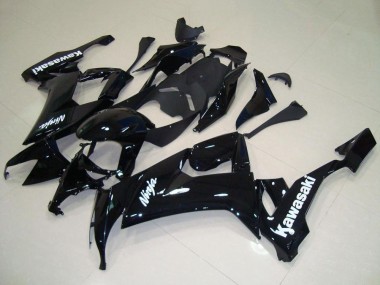 Kawasaki ZX10R Motorrad Verkleidung 2008-2010 - Glanzendes Schwarz Weiss Aufkleber