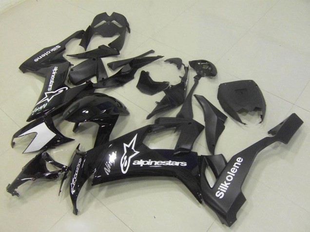 Kawasaki ZX10R Motorrad Verkleidung 2008-2010 - Glanzendes Schwarz Silkolene Stern