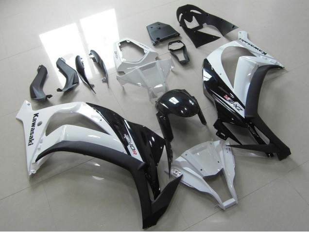 Kawasaki ZX10R Motorrad Verkleidung 2011-2015 - Weiss Glanzendes Schwarz