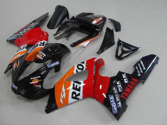 Yamaha YZF R1 Motorrad Verkleidung 2000-2001 - Orange Weiss Rot Schwarz Repsol