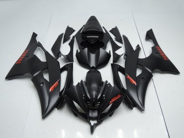 Yamaha YZF R6 Motorrad Verkleidung 2008-2016 - Matt Schwarz Rot Aufkleber