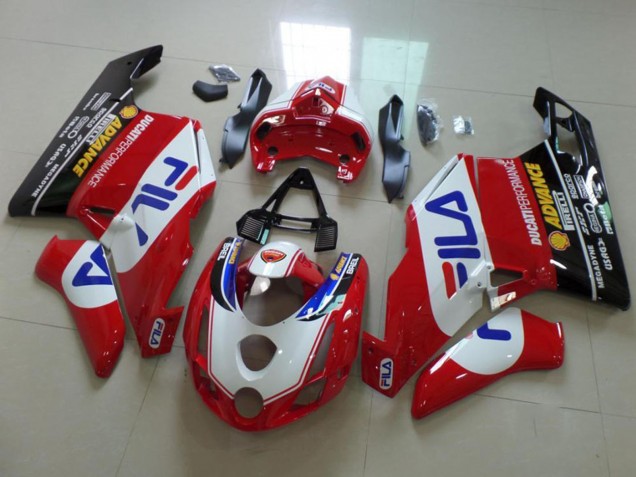 Ducati 749 999 Motorrad Verkleidung 2003-2004 - Weiss Rot Blau Glanzendes Schwarz Fila