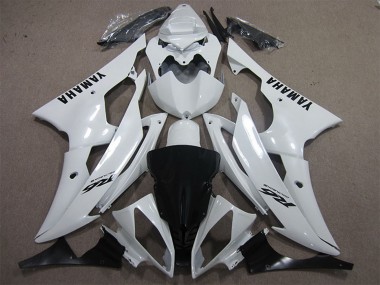Yamaha YZF R6 Motorrad Verkleidung 2008-2016 - Weiss Schwarz Aufkleber