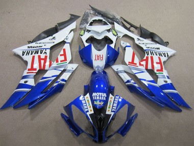 Yamaha YZF R6 Motorrad Verkleidung 2008-2016 - Weiss Blau Rot Fiat Motul Michelin 46