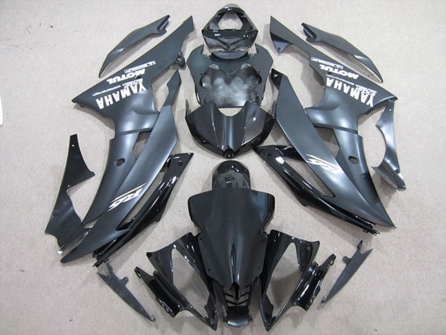 Yamaha YZF R6 Motorrad Verkleidung 2008-2016 - Glanzendes Schwarz Matt Schwarz Weiss Aufkleber