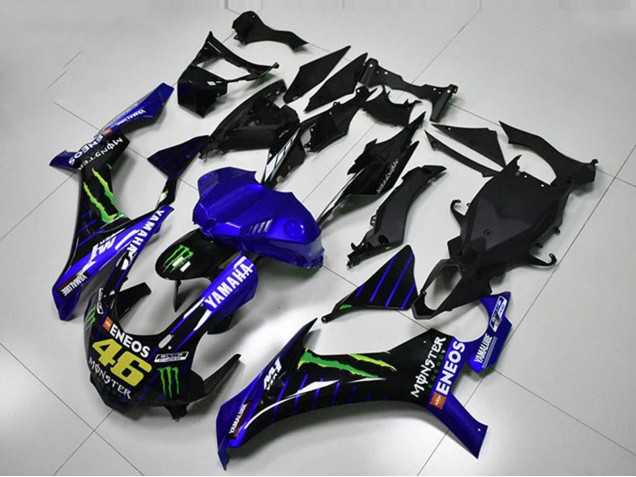 Yamaha YZF R1 Motorrad Verkleidung 2015-2019 - Blau Weiss Schwarz Grun ENEOS Monster M1 46