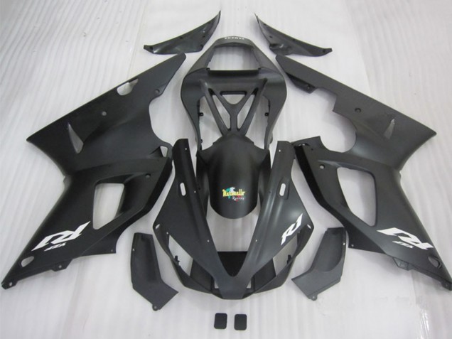 Yamaha YZF R1 Motorrad Verkleidung 2000-2001 - Matt Schwarz Weiss Aufkleber