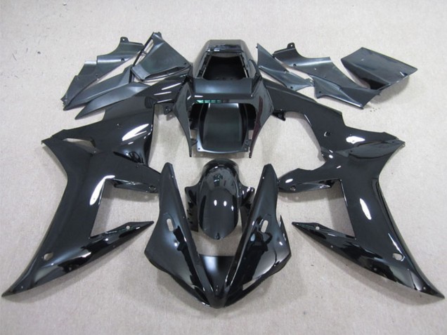 Yamaha YZF R1 Motorrad Verkleidung 2002-2003 - Glanzendes Schwarz Schlichtes
