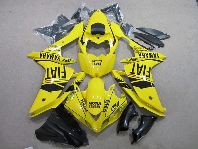 Yamaha YZF R1 Motorrad Verkleidung 2007-2008 - Gelb Schwarz Motul Fiat