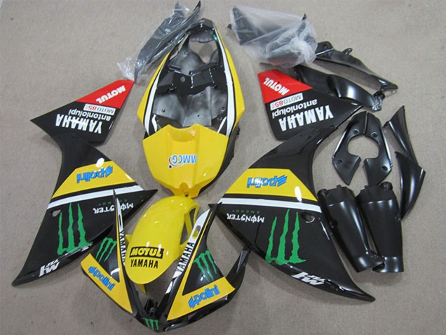 Yamaha YZF R1 Motorrad Verkleidung 2009-2011 - Gelb Weiss Schwarz Rot Grun Motul Monster