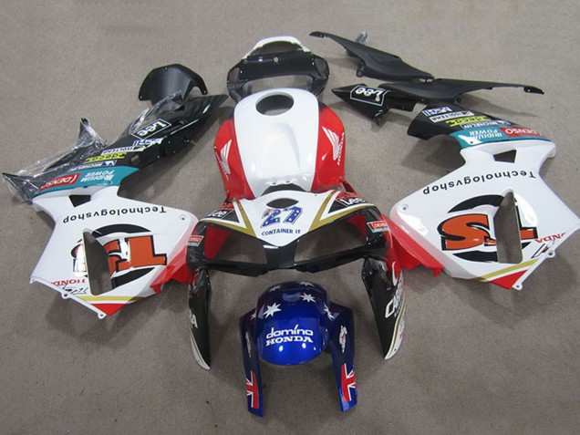 Honda CBR600RR Motorrad Verkleidung 2005-2006 - Weiss Rot Schwarz Blau 27