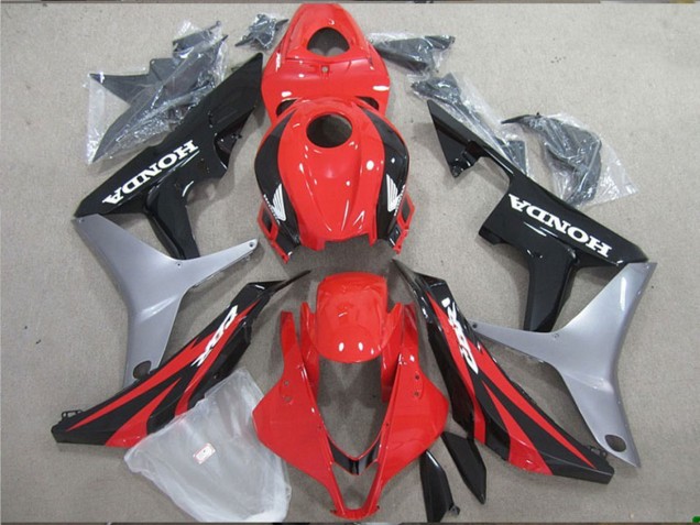 Honda CBR600RR Motorrad Verkleidung 2007-2008 - Silber Rot Glanzendes Schwarz