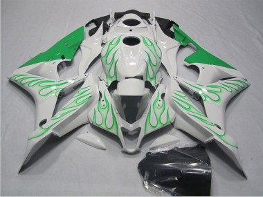 Honda CBR600RR Motorrad Verkleidung 2007-2008 - Weiss Grun Flamme