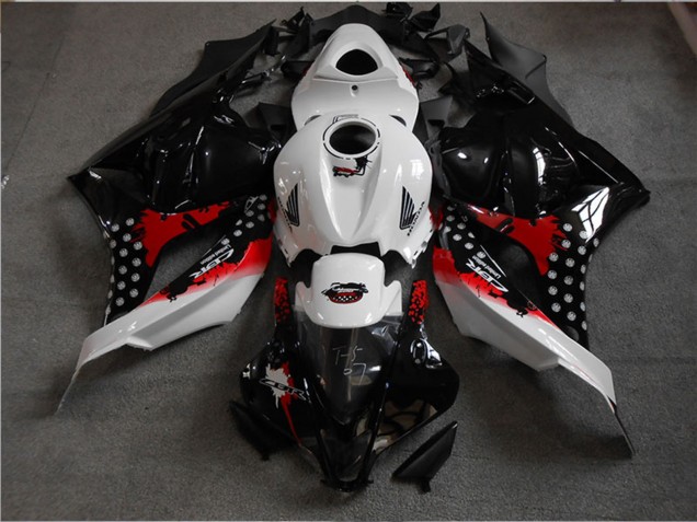 Honda CBR600RR Motorrad Verkleidung 2009-2012 - Weiss Rot Glanzendes Schwarz