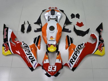 Honda CBR1000RR Motorrad Verkleidung 2017-2023 - Orange Weiss Rot Glanzendes Schwarz Repsol Red Bull 93