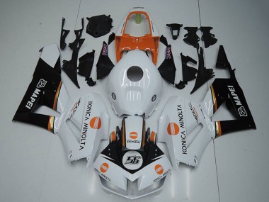 Honda CBR1000RR Motorrad Verkleidung 2012-2016 - Weiss Orange Glanzendes Schwarz Konica Minolta 56
